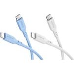 Goobay Ice Breeze Set: 2 USB-C Silicone Cables, 1.5 m, blue;White - (81257)