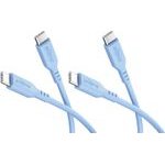 Goobay Set Of 2 USB-C Silicone cables, 1.5 m, Blue - (81240)