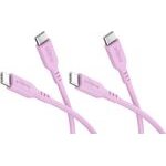 Goobay Set Of 2 USB-C Silicone cables, 1.5 m, Pink - (81251)