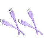 Goobay Set Of 2 USB-C Silicone cables, 1.5 m, Purple - (81249)