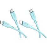 Goobay Set Of 2 USB-C Silicone cables, 1.5 m, Turquoise - (81248)