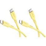 Goobay Set Of 2 USB-C Silicone cables, 1.5 m, Yellow - (81243)