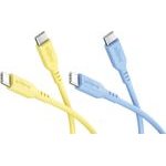Goobay Sun & Sky Set: 2 USB-C Silicone Cables, 1.5 m, yellow;Blue - (81274)