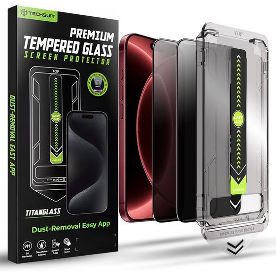 Techsuit - TitanGlass FullCover (2 pack) - iPhone 18 Pro Max - Privacy