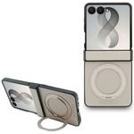 Guess - Ring Stand Grained Classic Logo Magsafe - Samsung Galaxy Z Flip8 - Beige - (GUHMZF86PSGRSCLE)