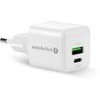 EVERACTIVE Charger 1 x USB, 1 x USB-C Quick Charge 3.0 20W White - (SC-330Q)