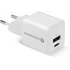 EVERACTIVE Charger 1 x USB, 1 x USB-C Quick Charge 3.0 20W White - (SC-330Q)