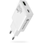 EVERACTIVE Charger Gan 1x USB-C, 1x Usb Quick Charge 3.0 45W Pd White - (SC-460Q)