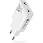 EVERACTIVE Charger Gan 2x USB-C Quick Charge 3.0 45W Pd White - (SC-465Q)