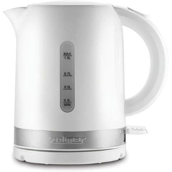 Zelmer 1-Litre 1500W Electric kettle, White - (ZCK7018)