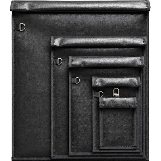 Hurtel Set Of 5 Fireproof Rfid Signal Blocking Bags - Black 5907769388347 - (OTN-5)