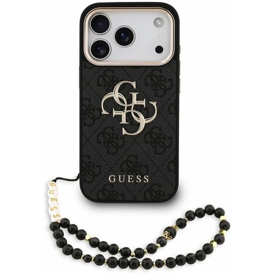 Guess Pu 4G Metal Logo Strap Case For Iphone 18 Pro Black - (GUHCP18LP4GMGSCK)