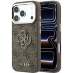 Guess Pu 4G Resin Metal Logo Case For Iphone 18 Pro Max Brown - (GUHCP18X6P4SRMLW)