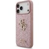 Guess Pu Fixed Glitter 4G Metal Logo Case For Iphone 18 Pro Max Pink - (GUHCP18XHG4SGP)