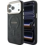 Guess Pu Leather 4G Gold Frame Embossed Magsafe Case For Iphone 18 Pro Black - (GUHMP18LP4MSEGCK)