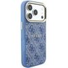 Guess Pu Leather 4G Gold Frame Embossed Magsafe Case For Iphone 18 Pro Blue - (GUHMP18LP4MSEGCB)