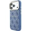 Guess Pu Leather 4G Gold Frame Embossed Magsafe Case For Iphone 18 Pro Max Blue - (GUHMP18XP4MSEGCB)