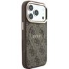 Guess Pu Leather 4G Gold Frame Embossed Magsafe Case For Iphone 18 Pro Max Brown - (GUHMP18XP4MSEGCW)