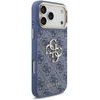 Guess Pu Leather 4G Metal Logo Gold Frame Case For Iphone 18 Pro Max Blue - (GUHCP18X4GMGCBL)