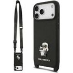Karl Lagerfeld Saffiano Crossbody Strap Karl And Choupette Case For Iphone 18 Pro Max Black - (KLHCP18XSAKCPBK)