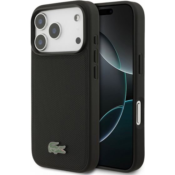 LACOSTE Pvc Iconic Petit Pique Metal Logo Magsafe Case For Iphone 18 Pro Black - (LCHMP18LPLAK)
