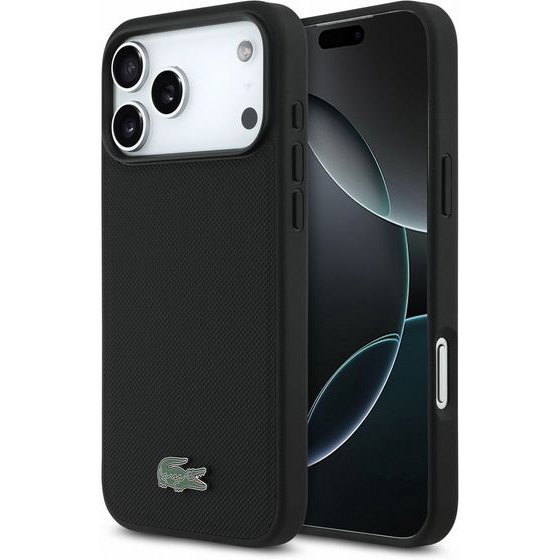 LACOSTE Pvc Iconic Petit Pique Metal Logo Magsafe Case For Iphone 18 Pro Max Black - (LCHMP18XPLAK)
