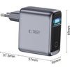 Tech-Protect Powervision NC100W-Gan 3-Port Network Charger Pd 100W / QC3.0 Dark GREY