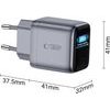 Tech-Protect Powervision NC45W-Gan 1-Port Network Charger Pd 45W Dark GREY