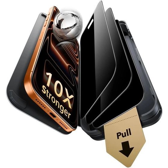 ESR - Privacy Armorite Pro Screen Protector Ultrafit (3 pack) - Iphone 18 Pro Max - Black
