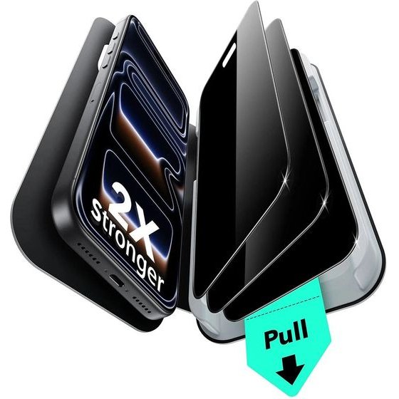 ESR - Privacy Tempered Glass Ultrafit Classic (3 pack) - Iphone 18 Pro Max - Black