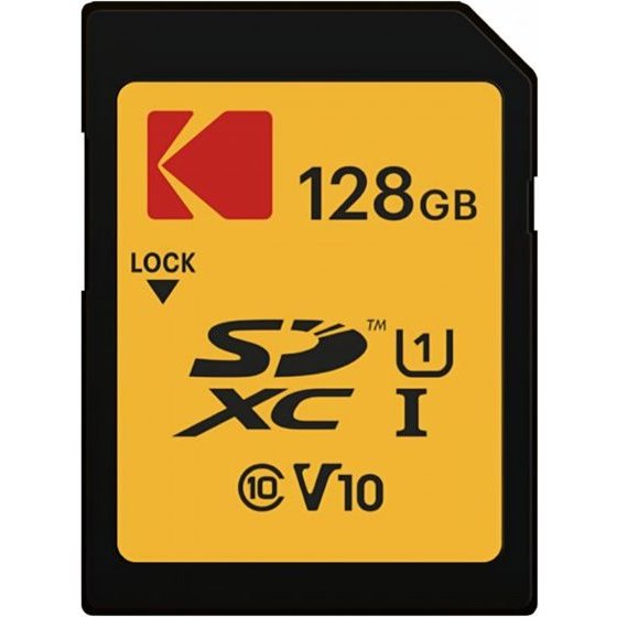 Kodak Sdxc Memory Card Premium Performance, 128Gb, Class 10 / UHS-1 U1 - (EKMSD128GXC10K)