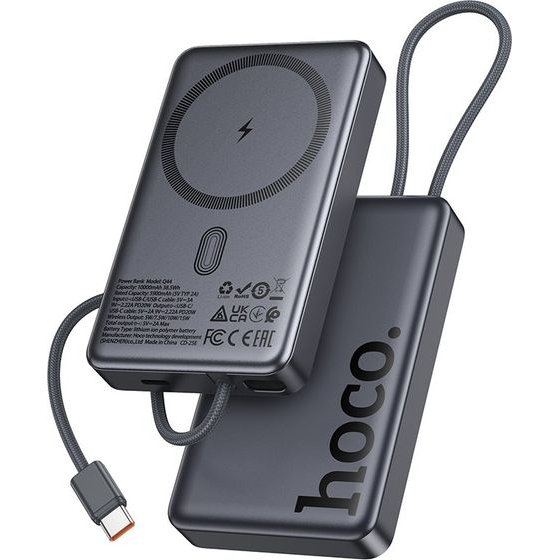 Hoco Power Bank 10000 Mah 20W, Wireless, Magnetic Origen /gray/ - Q44