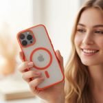 Case For Iphone 17 Pro / 18 Pro Flexline Mag Cover Compatible With Magsafe Orange OEM