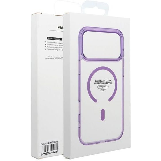 Case For Iphone 17 Pro / 18 Pro Frame Clear Hybrid Mag Cover Compatible With Magsafe Black OEM