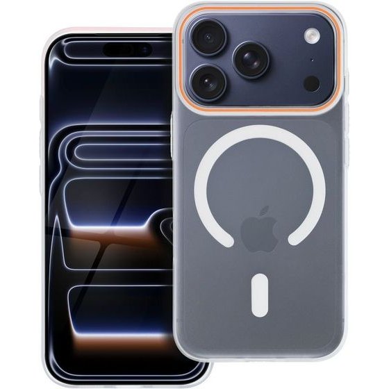 Case For Iphone 17 Pro Max / 18 Pro Max Go Orange Compatible With Magsafe Transparent OEM