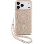 GUESS IML Flowers Allover Strap MagSafe Case for iPhone 18 Pro Max Pink - (GUHMP18XHCPOFPP)