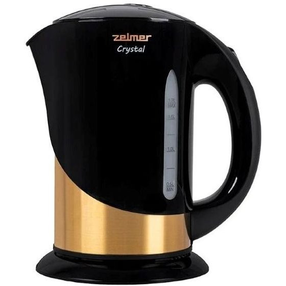 Zelmer ZCK7630 Crystal Gold 1.7-Litre 2200W Electric kettle, Black And Gold - (ZCK7630 Gold)