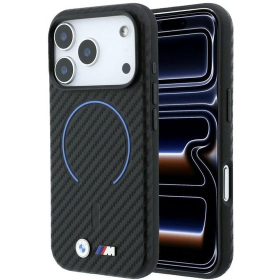 BMW Case M Carbon Printed Ring Magsafe For Iphone 18 Pro Black - (BMHMP18L26SWPCMKB)
