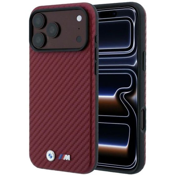 BMW Etui M Carbon Metal Logo Magsafe Do Iphone 18 Pro / 17 Pro Bordowy - (BMHMP18L26SWPCILR)