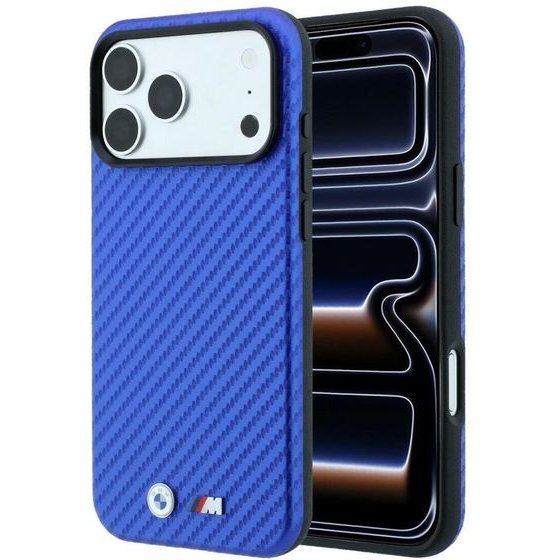 BMW Etui M Carbon Metal Logo Magsafe Do Iphone 18 Pro Max / 17 Pro Max Niebieski - (BMHMP18X26SWPCILB)