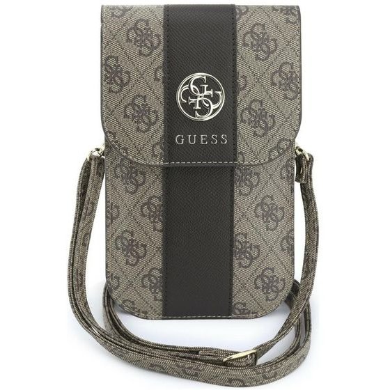 Guess Phone Bag 4G & Classic Logos Stripe Strap Brown - (GUWB6PG4S4RW)