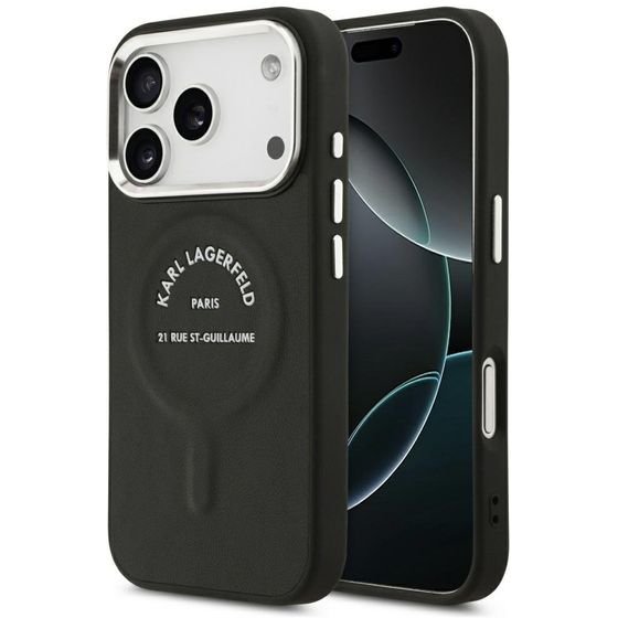 Karl Lagerfeld Case Embossed Open Ring Rsg Logo Magsafe For Iphone 18 Pro / 17 Pro Black - (KLHMP18LPSKRSGEK)