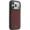 MERCEDES Case Leather Crossed Lines Magsafe For Iphone 18 Pro / 17 Pro Burgundy - (MEHMP18L25PSECLR)