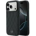 MERCEDES Case Leather Crossed Lines Magsafe For Iphone 18 Pro /17 Pro Black - (MEHMP18L25PSECLK)
