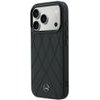 MERCEDES Case Leather Crossed Lines Magsafe For Iphone 18 Pro /17 Pro Black - (MEHMP18L25PSECLK)
