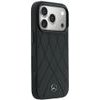 MERCEDES Case Leather Crossed Lines Magsafe For Iphone 18 Pro /17 Pro Black - (MEHMP18L25PSECLK)