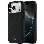 MERCEDES Case Leather Crossed Lines Magsafe For Iphone 18 Pro Max/ 17 Pro Max Black - (MEHMP18X25PSECLK)