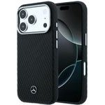 MERCEDES Case Leather Semi Wrap Wood Effect Magsafe For Iphone 18 Pro / 17 Pro Black - (MEHMP18L25PFWWPK)