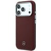 MERCEDES Case Leather Semi Wrap Wood Effect Magsafe For Iphone 18 Pro / 17 Pro Burgundy - (MEHMP18L25PFWWPR)