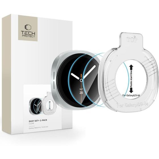 Tech-Protect Szklo Hartowane Easy SET+ 2-Pack Samsung Galaxy Watch 8 / 9 (44 MM) CLEAR